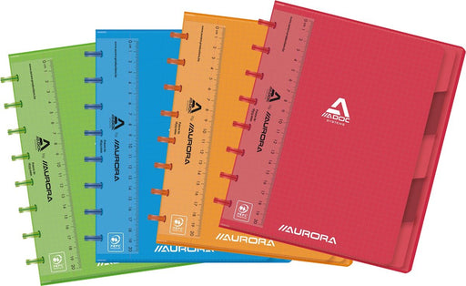 Adoc Colorlines notitieboek, A5 formaat, 144 pagina's, geruit 5 mm, assorti 10 stuks - OfficeTown