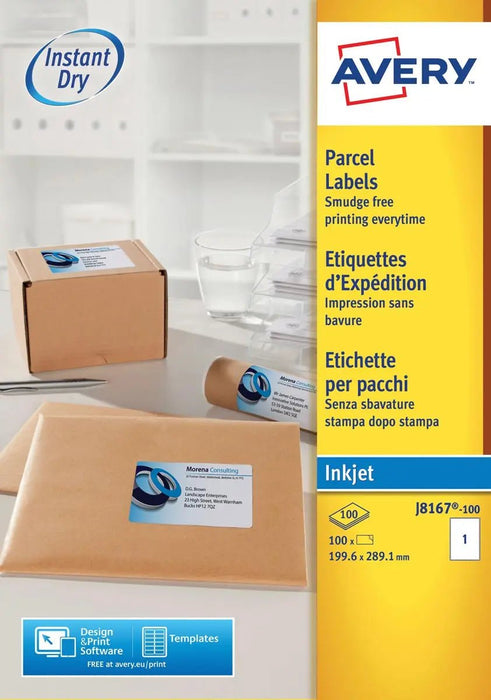 Adresetiketten Avery J8167 - 10, 199,6 x 289,1 mm, 10 stuks, wit - OfficeTown