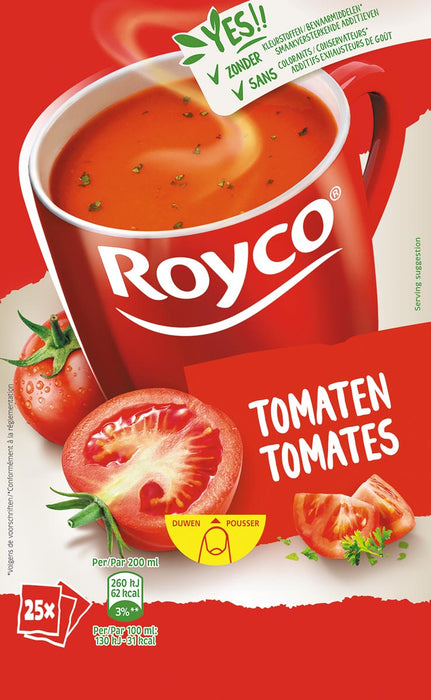 Royco Minute Soep klassiek tomaat, doos van 25 zakjes