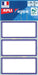 Agipa schooletiketten ft 75 x 34 mm (b x h), 24 etiketten per etui, blauwe rand 12 stuks, OfficeTown