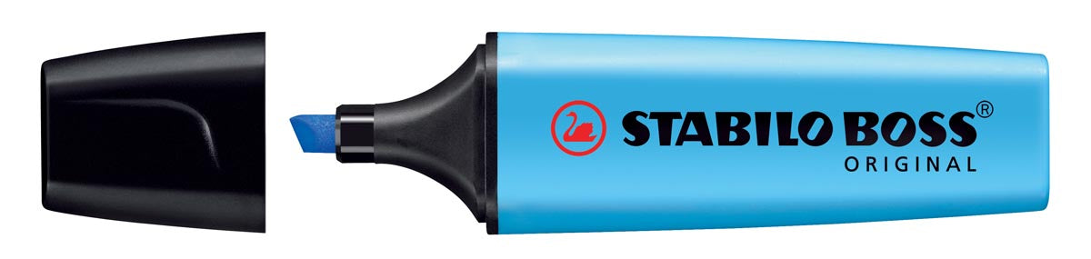 STABILO BOSS ORIGINELE markeerstift, blauw met schuine punt