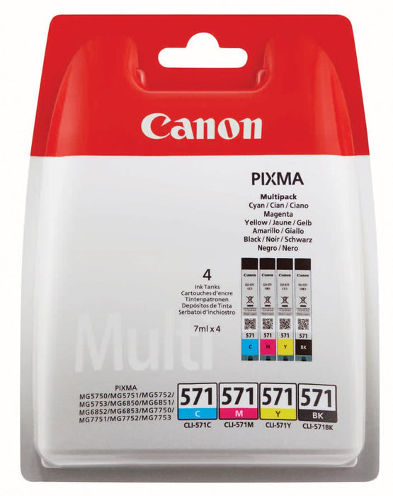 Canon inktcartridge CLI-571, 345 pagina's, OEM 0386C004, 4 kleuren