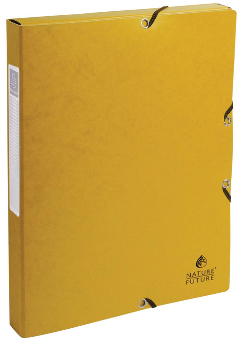 Exacompta elastobox Exabox geel, rug van 2,5 cm met elastosluiting en rugetiket