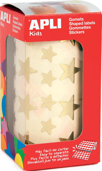 Stickers op rol voor kinderen, ster, goud, 2360 stuks
