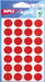 Agipa ronde etiketten in ophangetui, diameter 15 mm, rood, 168 stuks, 28 per vel - OfficeTown