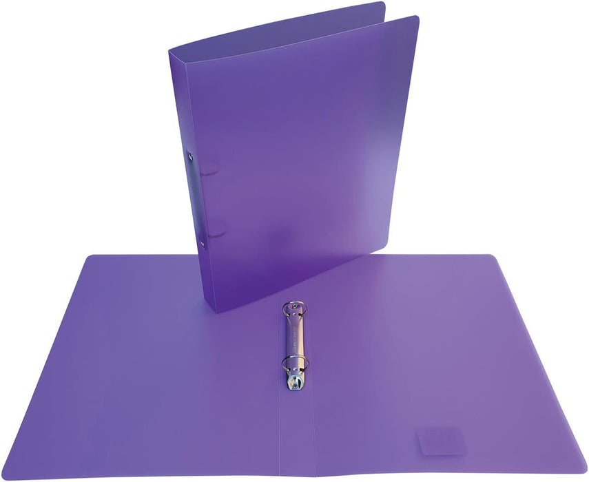 Alpha ringmap, voor ft A4, uit PP, 2 ringen van 25 mm, transparant paars - OfficeTown