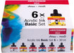 Amsterdam acryl inkt Bassisset met 6 flacons van 30 ml in assortimentkleuren - OfficeTown
