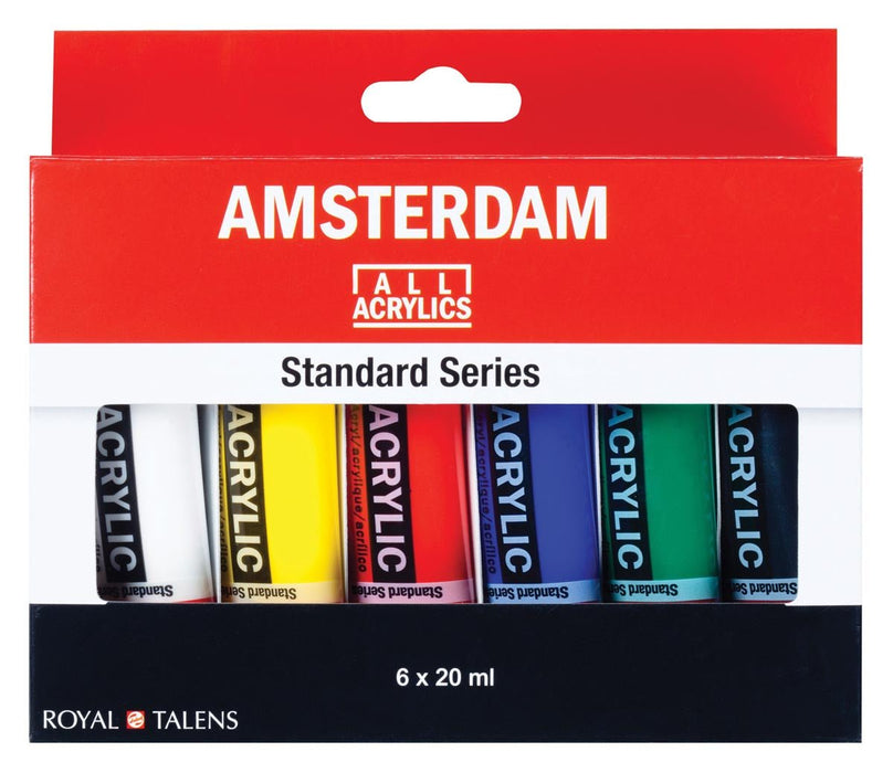 Amsterdam acrylverf set van 6 tubes, 20 ml per tube - OfficeTown