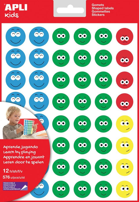 Apli Kids beloningsstickers Happy Smile, groot, blister met 12 vellen - OfficeTown