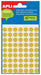 Apli ronde stickers in doosje diameter 10 mm, geel, 315 stuks, 63 per vel (2051) - OfficeTown
