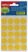 Apli ronde stickers in doosje diameter 19 mm, geel, 100 stuks, 20 per vel (2063) - OfficeTown