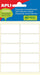 Apli witte etiketten 19 x 40 mm, 60 stuks, 10 per vel (2676) - OfficeTown