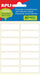Apli witte etiketten ft 13 x 40 mm (b x h), 84 stuks, 14 per blad (2672) - OfficeTown