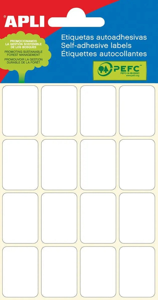 Apli witte etiketten ft 19 x 27 mm (b x h), 96 stuks, 16 per blad (2675) - OfficeTown