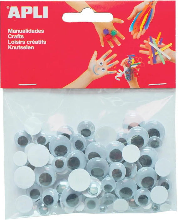 Apli zelfklevende knutselogen, rond, blister met 100 stuks - OfficeTown