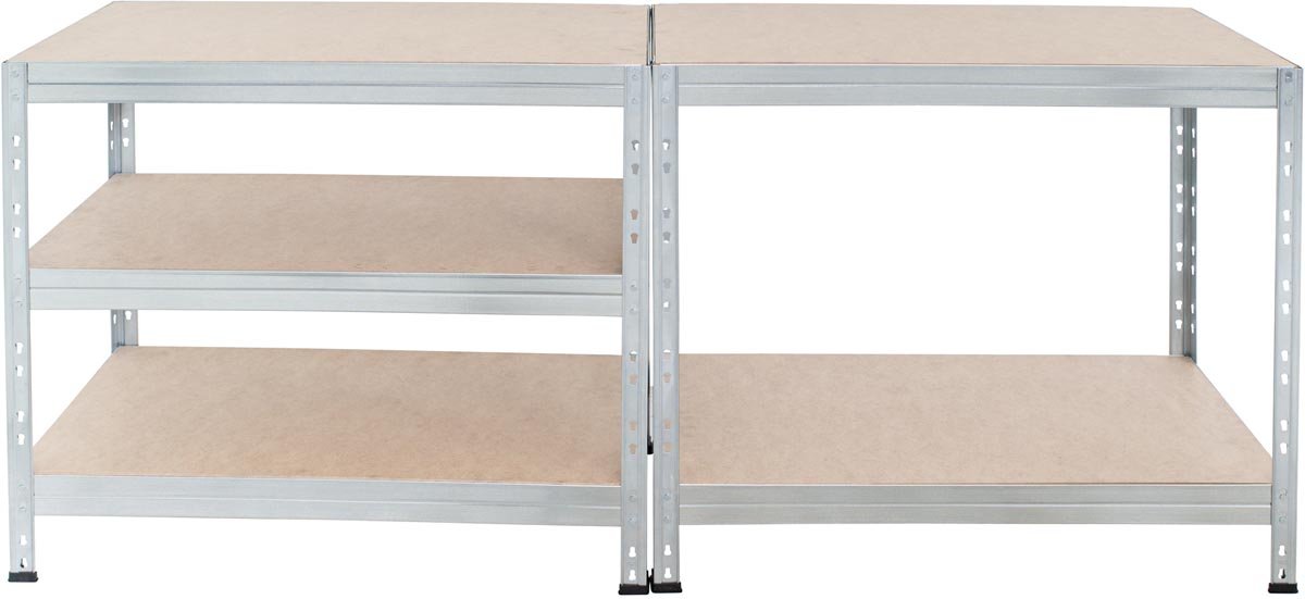 AR Shelving rek Rivet Stabil, ft 180 x 90 x 40 cm, 5 legborden uit HDF, gegalvaniseerd - OfficeTown