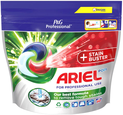 Ariel Professional wasmiddel All - in - 1 + stainbuster, pak van 60 capsules - OfficeTown