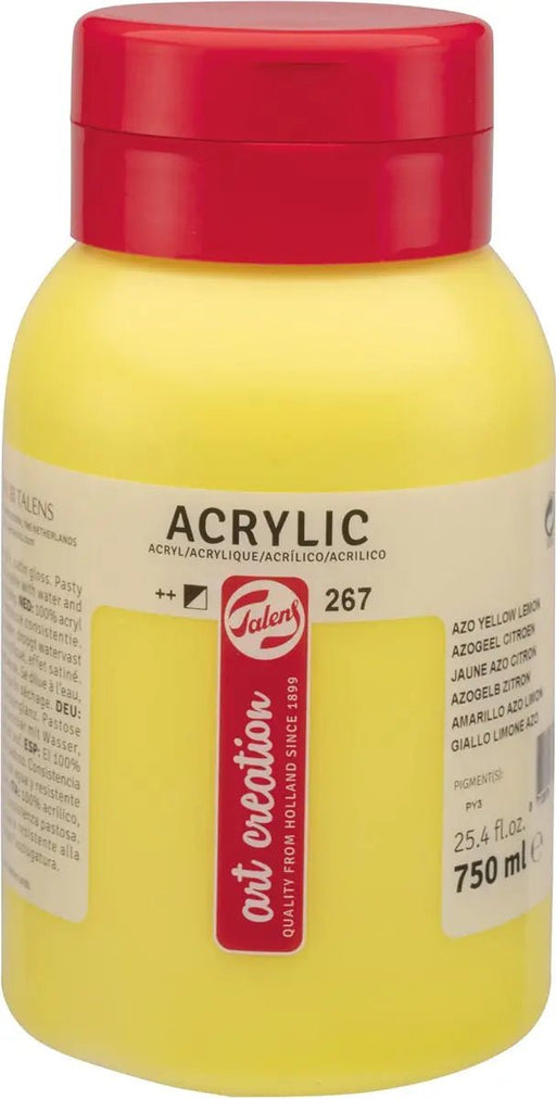 Art Creation acrylverf 750 ml, citroengeel met pasteuze consistentie - OfficeTown