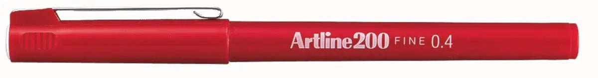 Artline 200 fineliner, rode inkt met 0,4 mm puntbreedte - OfficeTown