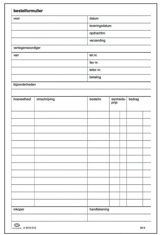 Atlanta by Jalema bestelformulieren zonder carbon (Ft 14,8 x 21 cm) - OfficeTown