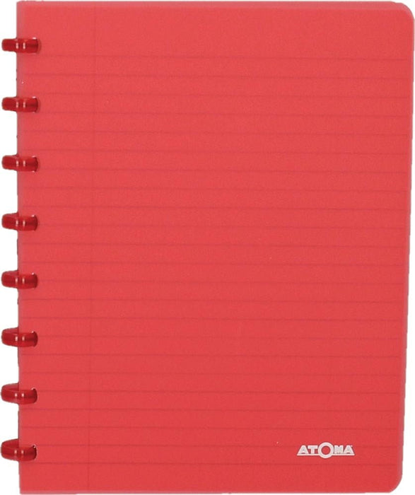 Atoma Trendy notitieboek, A5 - formaat, 144 pagina's, commercieel geruit, transparant rood - OfficeTown