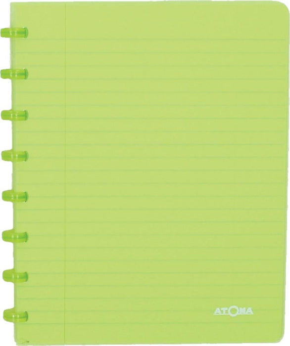 Atoma Trendy notitieboek, A5 - formaat, 144 pagina's, geruit 5 mm, transparant groen - OfficeTown