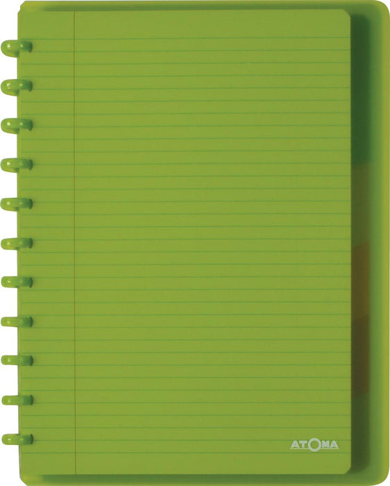 Atoma Trendy notitieboek met A4+ formaat, 120 pagina's, gelinieerd, met 6 tabbladen en 5 showtassen, in geassorteerde kleuren - OfficeTown