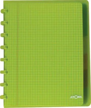 Atoma Trendy schrift A5+, 120 pagina's, geruit 5 mm, met 6 tabbladen, in diverse kleuren - OfficeTown