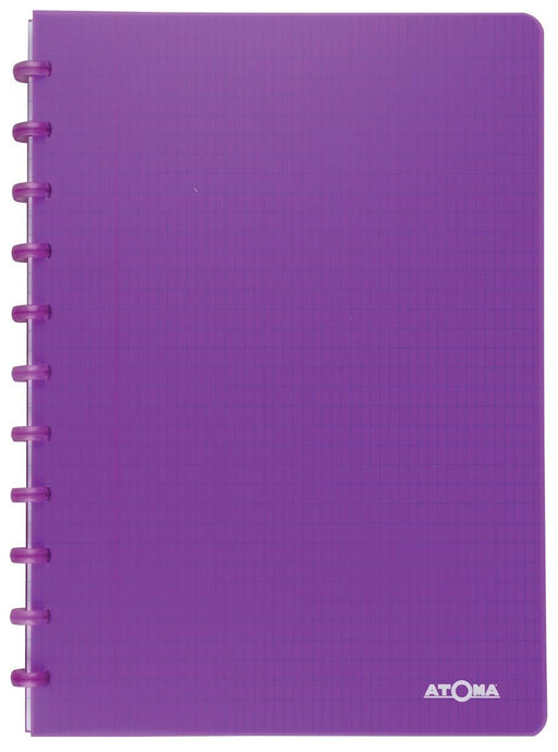 Atoma Trendy schrift, ft A4, 144 bladzijden, commercieel geruit, transparant paars - OfficeTown