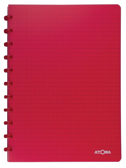 Atoma Trendy schrift, ft A4, 144 bladzijden, commercieel geruit, transparant rood - OfficeTown