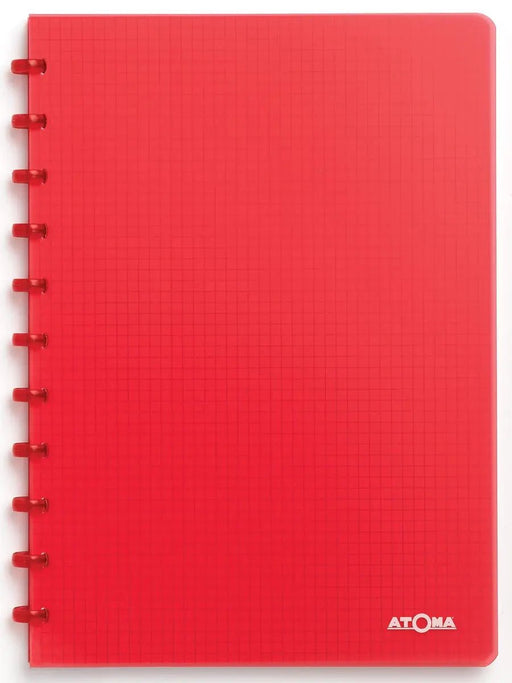Atoma Trendy schrift, ft A4, 144 bladzijden, geruit 5 mm, transparant rood - OfficeTown