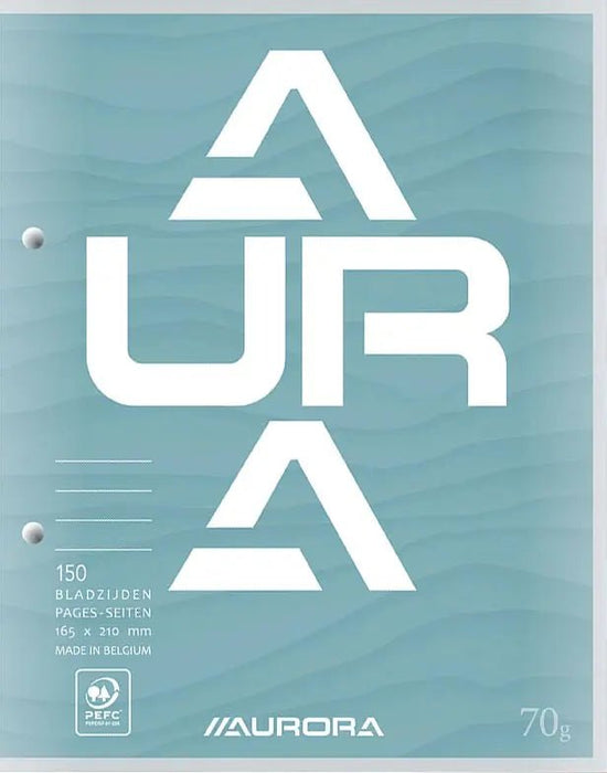 Aurora cursusblok, ft 16,5 x 21 cm, 75 vel, 2 - gaatsperforatie, gelijnd. - OfficeTown