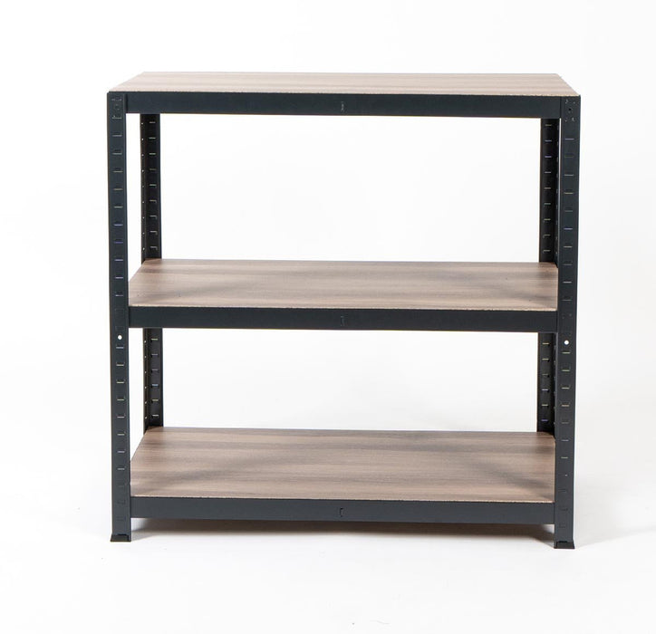 Avasco rek Home tafel, 88 x 90 x 45 cm, 3 legplanken, van metaal, zwart - OfficeTown