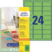 Avery afneembare gekleurde etiketten ft 63,5 x 33,9 mm (b x h), 480 stuks, 24 per blad, groen - OfficeTown