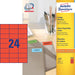 Avery etiketten ILC ft 70 x 37 mm (b x h), 2400 etiketten per doos, 24 per blad, rood - OfficeTown