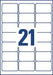 Avery J8160 - 40 adreslabels afmetingen 63,5 x 38,1 mm (b x h), 840 labels, wit - OfficeTown