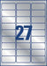 Avery L6011 - 20 ultra - sterke etiketten ft 63,5 x 29,6 mm (b x h), 540 etiketten, zilver - OfficeTown