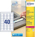 Avery L6145 - 20 NoPeel etiketten ft 45,7 x 25,4 mm (b x h), 800 etiketten, wit - OfficeTown