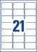 Avery L7160, Adresstickers, Laser, Ultragrip, wit, 250 vellen, 21 per vel, 63,5 x 38,1 mm - OfficeTown