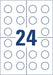 Avery niet - verwijderbare ronde keuringszegels, 30 mm diameter, 240 stuks, 24 per vel - OfficeTown