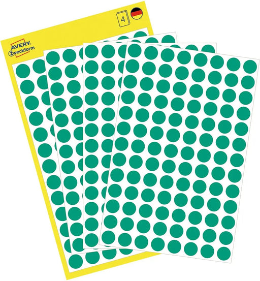 Avery Ronde etiketten in Groen, 416 stuks - OfficeTown