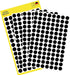 Avery Ronde etiketten zwart, 8 mm diameter, 416 stuks - OfficeTown