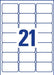 Avery transparante Crystal Clear etiketten ft 63,5 x 38,1 mm, 525 etiketten, 21 per vel - OfficeTown