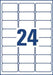 Avery Witte etiketten QuickDry, 960 stuks, ft 63,5 x 33,9 mm, 24 per vel - OfficeTown