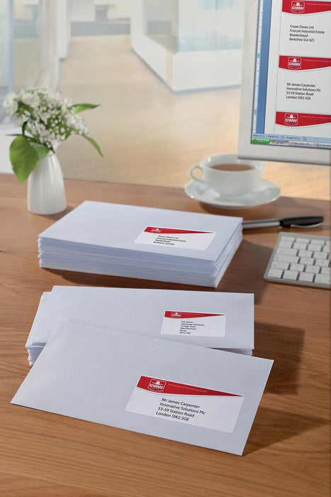 Avery witte etiketten QuickDry ft 99,1 x 33,9 mm (b x h), 1.600 stuks, 16 per blad - OfficeTown