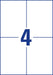 Avery Witte gerecycleerde universele etiketten Ft 105 x 148 mm (b x h), 400 stuks, 4 per blad - OfficeTown