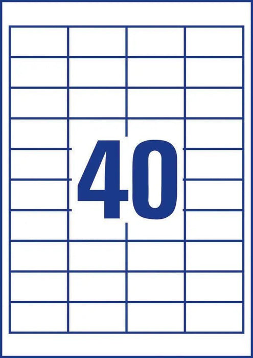 Avery Zweckform 3657, Universele etiketten, Ultragrip, wit, 100 vel, 40 per vel, 48,5 x 25,4 mm - OfficeTown