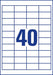 Avery Zweckform 3657, Universele etiketten, Ultragrip, wit, 100 vel, 40 per vel, 48,5 x 25,4 mm - OfficeTown