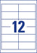 Avery Zweckform 3659, Universele etiketten, Ultragrip, wit, 100 vel, 12 per vel, 97 x 42,3 mm - OfficeTown