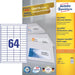 Avery Zweckform 3667, Universele etiketten, Ultragrip, wit, 100 vel, 64 per vel, 48,5 x 16,9 mm - OfficeTown